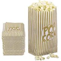 Relaxdays Popcorntüten 144er Set, gold/weiß