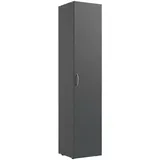 Xora Mehrzweckschrank, Graphit, Holzwerkstoff, 6 Fächer, 30x185x40 cm, Made in Germany, erweiterbar, stehend, Waschküche, Mehrzweckschränke
