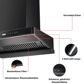 KB Elements Wandhaube 90 cm Schwarz