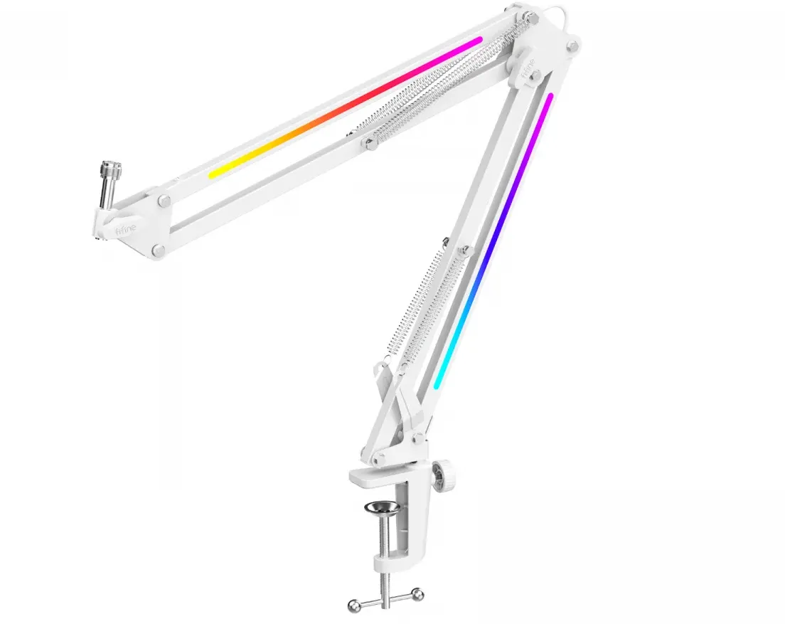 Fifine RGB Metall Mikrofon Arm - Weiß