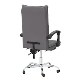 vidaXL Bürostuhl mit Liegefunktion Kunstleder Grau