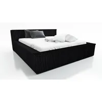Mebloland A&J MöbelLand Polsterbett Schwarz, Textil, 120x200 cm, Schlafzimmer,