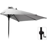 PROGARDEN Sonnenschirm 320 x 250 cm hellgrau halbrund