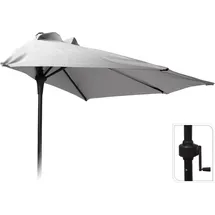PROGARDEN Sonnenschirm 320 x 250 cm hellgrau halbrund