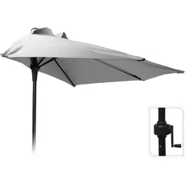 PROGARDEN Sonnenschirm 320 x 250 cm hellgrau halbrund
