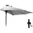 PROGARDEN Sonnenschirm 320 x 250 cm hellgrau halbrund