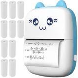 Mini Thermodrucker Drucker Schwarzweiß Fotodrucker Smartphone Bluetooth Katze