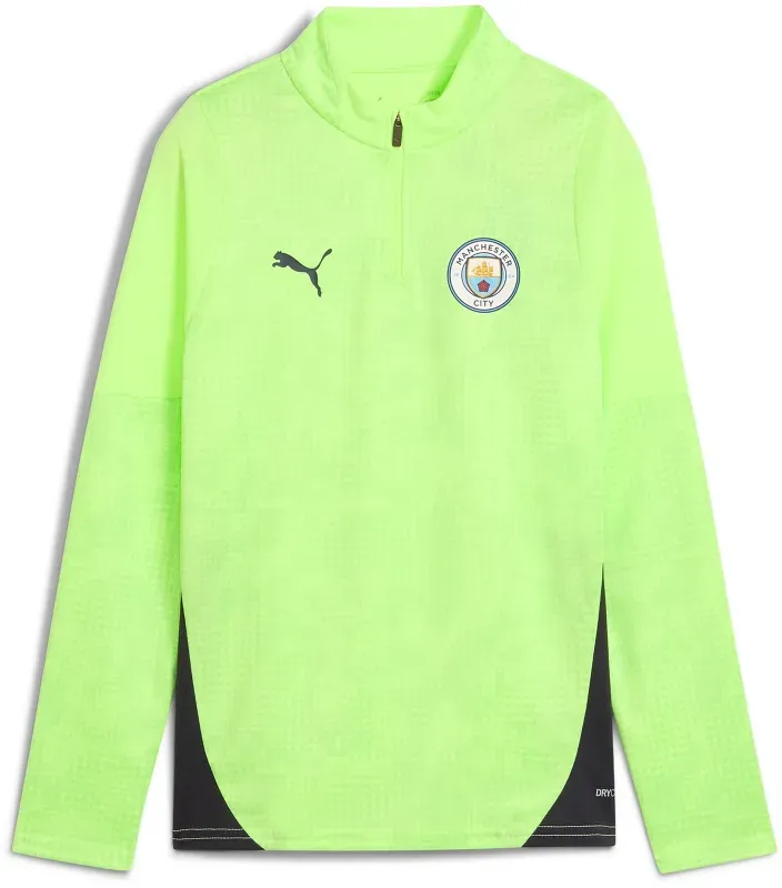 PUMA Manchester City FC Training 1/4-Zip Trainings-Top 2025/26 Kinder 16 - fizzy apple/blue violet 128
