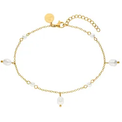 Purelei Fußkettchen Pearl Drop mit kleinen Perlen und tropfenförmigen Perlen-Anhängern Fußketten   Damen 