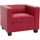 MCW Sessel Lille Leder 86 x 70 x 75 cm Rot mit Rollen