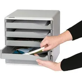 Leitz Schubladenbox 52800095 DIN A4 5Schubfächer lichtgr/sw