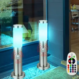 GLOBO 4er Set RGB LED Außenleuchten aus Edelstahl BOSTON