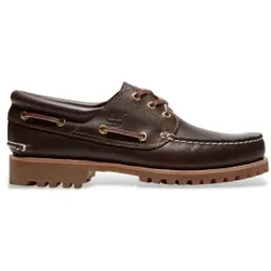Timberland für Herren. TB0300032141 Authentische Bootsschuhe aus braunem Leder (43.5 W), Wohnung, Schnürsenkel, Lässig, Klassisch