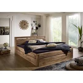 MASSIVMOEBEL24.DE Bett Sheesham 180x200x90 smoked cherry gebeizt Toronto #153