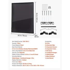 Vevor Trikotrahmen Holz Schwarz 92,5x71,8 cm 3er Set