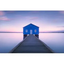 Fototapete PAPERMOON "Photo-Art RICHARD VANDEWALLE, BOOTSHAUS", bunt, B:3,00m L:2,23m, Vlies, Tapeten