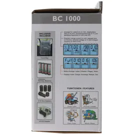 Technoline BC1000 Schnell-Ladegerät mit LCD-Display, Entladefunktion, Akku