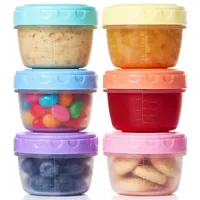 Surflyee 6 Stück Kleine Dosen mit Deckel Plastik, 100ML 4OZ Kleine Plastikdosen mit Deckel, Gefrierdosen Klein, Wiederverwendbar, Auslaufsicher, Mikrowellen und Kühlschranksicher