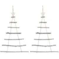 Britesta Deko-Holzleiter Weihnachtsbaum 48 x 78 cm weiß