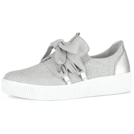Gabor Damen Low-Top Sneaker, Frauen Halbschuhe,schnürschuhe,schnürer,straßenschuhe,Strassenschuhe,Sportschuhe,Silber,44 EU / 9.5 UK - 44 EU