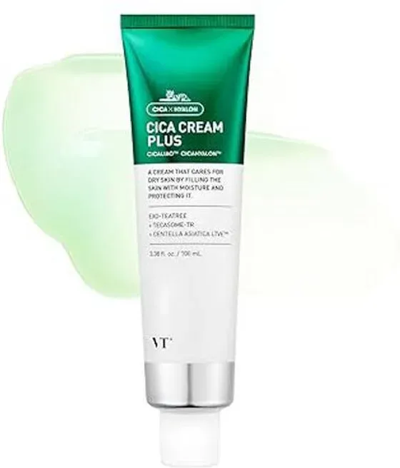 VT COSMETICS Cica Cream Plus, feuchtigkeitsspendende und beruhigende Gesichtscreme mit Centella Asiatica, leichte Creme für zu Akne neigende, fettige, trockene und empfindliche Haut