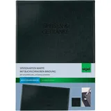 Sigel SM131 Speisekarten-Mappe mit Buchschrauben-Bindung für A4, schwarz mit edler Leinenstruktur, strapazierfähig und leicht abwischbar