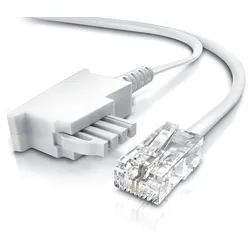 CSL - Internet Kabel Routerkabel - TAE-F Stecker auf RJ45 Stecker - 40m - Internetkabel - Router an die Telefondose, TAE - weiß