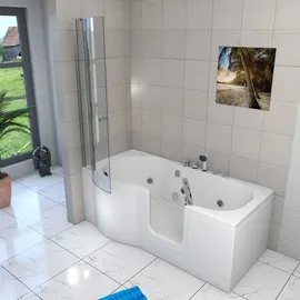 AcquaVapore Seniorendusche und Badewanne mit Tür 170 x 85 cm (S12D-EH-L-EC)