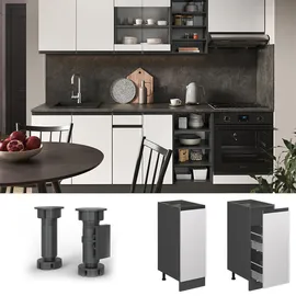 Vicco Apothekerschrank R-Line, 30 cm , AP Eiche Weiß/Anthrazit - Weiß,