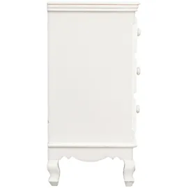 BIZZOTTO Kommode Clorinne aus MDF, geschnitztes Blumenmuster, klassischer Stil, weiß, 3 Schubladen