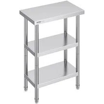 Vevor Arbeitstisch Edelstahl 356 x 610 x 864 mm Silber