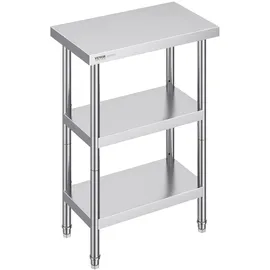 Vevor Arbeitstisch Edelstahl 356 x 610 x 864 mm Silber