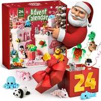 BLOOOK 2024 Adventskalender Tiere,3D Printed Animals Christmas Advent Calendar,Adventskalender Spielzeug für Kinder Frauen Männer,als Weihnachtsanhänger Dekoration oder Schreibtisch Deko