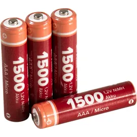 McPower 1,2V NiMH Typ AAA Micro 1500mAh im Blister wiederaufladbare Batterien Accu