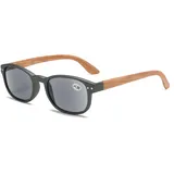 Lanomi Sonnen Lesebrille mit Holzbein Damen Herren Rechteckig Outdoor Lesehilfe Grau Linse Kunststoff Federscharnier Sehhilfe Getönt Sonnenbrille mit Sehstärke Grau 2.0 - M