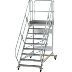 MUNK Aluminium-Plattformtreppe fahrbar 45° 9 Stufen