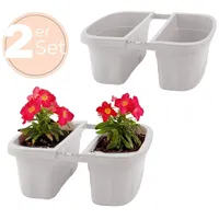 GarPet 2x Blumenkasten Balkongeländer Beidseitig Balkon Blumenkasten Doppelseitig Balkonkasten