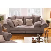 Home Affaire Big-Sofa HOME AFFAIRE "King Henry Mega Sofa, viel Platz, Breite 242cm, Federkern", braun (kakao), B:242cm H:90cm T:103cm, Samtcord »Ribbon« (88% Polyester 12% Polyacryl);Luxus-Microfaser (100% Polyester), Sofas, Big-Sofa, in legerer Polsterung und vielen