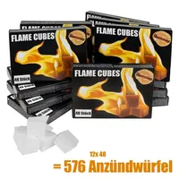 FLAMEUP 576x Grill Kamin Kohle Ofen Anzünder Anzündwürfel Kaminanzünder