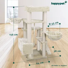 Happy Pet HAPPYPET Kratzbaum große Katzen XXL, Katzenbaum Deckenhoch, Stabil und Massiv mit Sisalsäulen und Dicker Bodenplatte, Ideal für Schwere