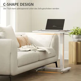 Homcom Schreibtisch Weiß Holz, 65x110x48 cm, Arbeitszimmer Wohnzimmer