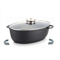 Cheffinger Bräter XXL Bräter Bratpfanne Schmortopf m. Glasdeckel Induktion