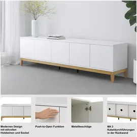 OTTO home Maryd Lowboard 200 cm Grau Holzwerkstoff