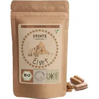 SPINTZ 260 Stk. Bio Ceylon Zimt Kapseln - vegane Zimt Kapseln hochdosiert - 500mg Ceylon Zimt Pulver aus biologischem Anbau - Ceylon Zimt Bio Gemahlen | plastikfrei verpackt