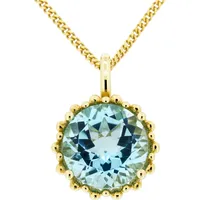 Orolino Halskette Gold 585 mit Topas blau (beh.) 11,5mm rund