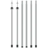 vidaXL Teleskop-tarpstangen 102-260 Cm 2 Stk. Aluminium