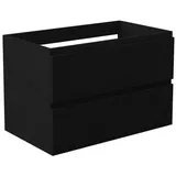 duschspa Waschtisch Unterschrank Waschtischunterschrank Waschbeckenunterschrank Badschrank, 50-120cm Hängeschrank, Matt / Hochglanz schwarz 79 cm x 52 cm x 46.3 cm