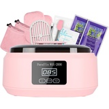 Forever Speed Paraffinbad für hände und füße Set 3400ml Wachsbad Paraffinbad Set für Trockene Raue Hau mit 900g Paraffinwachs Temperaturanzeige 200W Zubehör Tolles Spa Geschenk Rosa