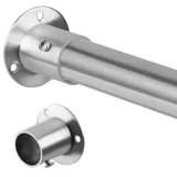 Verstellbare Silber Kleiderstange, Ausziehbare Kleiderstange für Schrank, Edelstahl Schrankstange für Balkon und Badezimmer 70cm-193cm