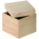Artemio Aufbewahrungswürfel Holz 12 x 12 x 12 cm beige